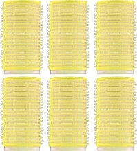 Бігуді-липучки для волосся, 6 шт., 70799, 32 мм, жовті - Deni Carte — фото N1