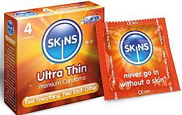 Парфумерія, косметика Презервативи, 4 шт. - Skins Ultra Thin Condoms