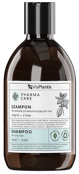 Шампунь для жирного волосся "М'ята + цинк" - Vis Plantis Pharma Care Mint + Zink Shampoo — фото N1