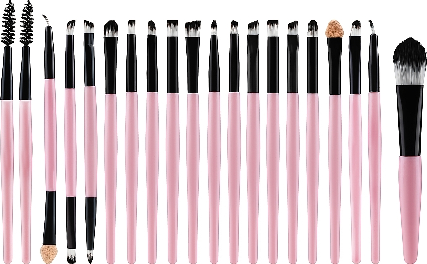 Набор кистей для макияжа, черно-розовый, 20 шт. - Beauty Design  — фото N1