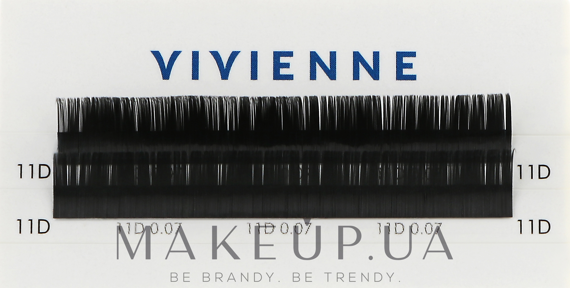 Накладні вії "Elite", чорні, 2 лінії (0,07, D, (11)) - Vivienne — фото 1уп