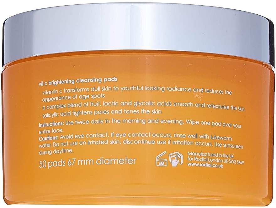 Очищающие пады для лица - Rodial Pure Vitamin C Formulated Brightening Cleansing Pad — фото N2