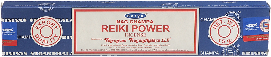 Благовония "Сила Рейки" - Satya Reiki Power Incense — фото N1