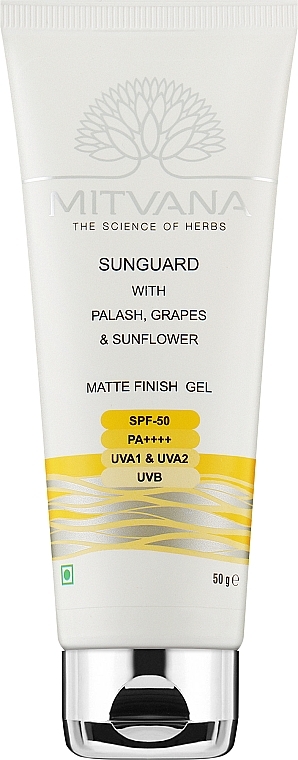 Сонцезахисний гель для обличчя з матовим фінішом - Mitvana Sunguard Matte Finish Gel SPF 50