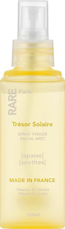 Успокаивающий мист для лица с Витамином E и экстрактом арники - RARE Paris Tresor Solaire Soothing Facial Mist — фото N3