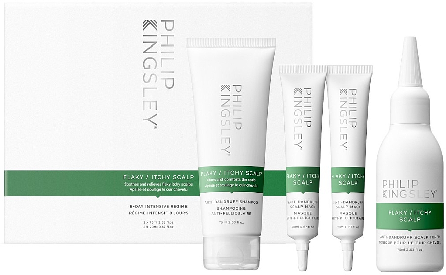 Набор - Philip Kingsley Flaky/Itchy Scalp 8-Day Kit (mask/2x20ml + schm/75ml + ton/75ml) — фото N1