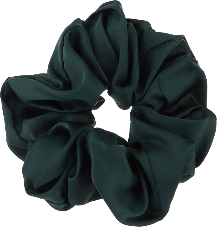 Шовкова резинка для волосся, темно-зелена - Lotus Flower — фото N1
