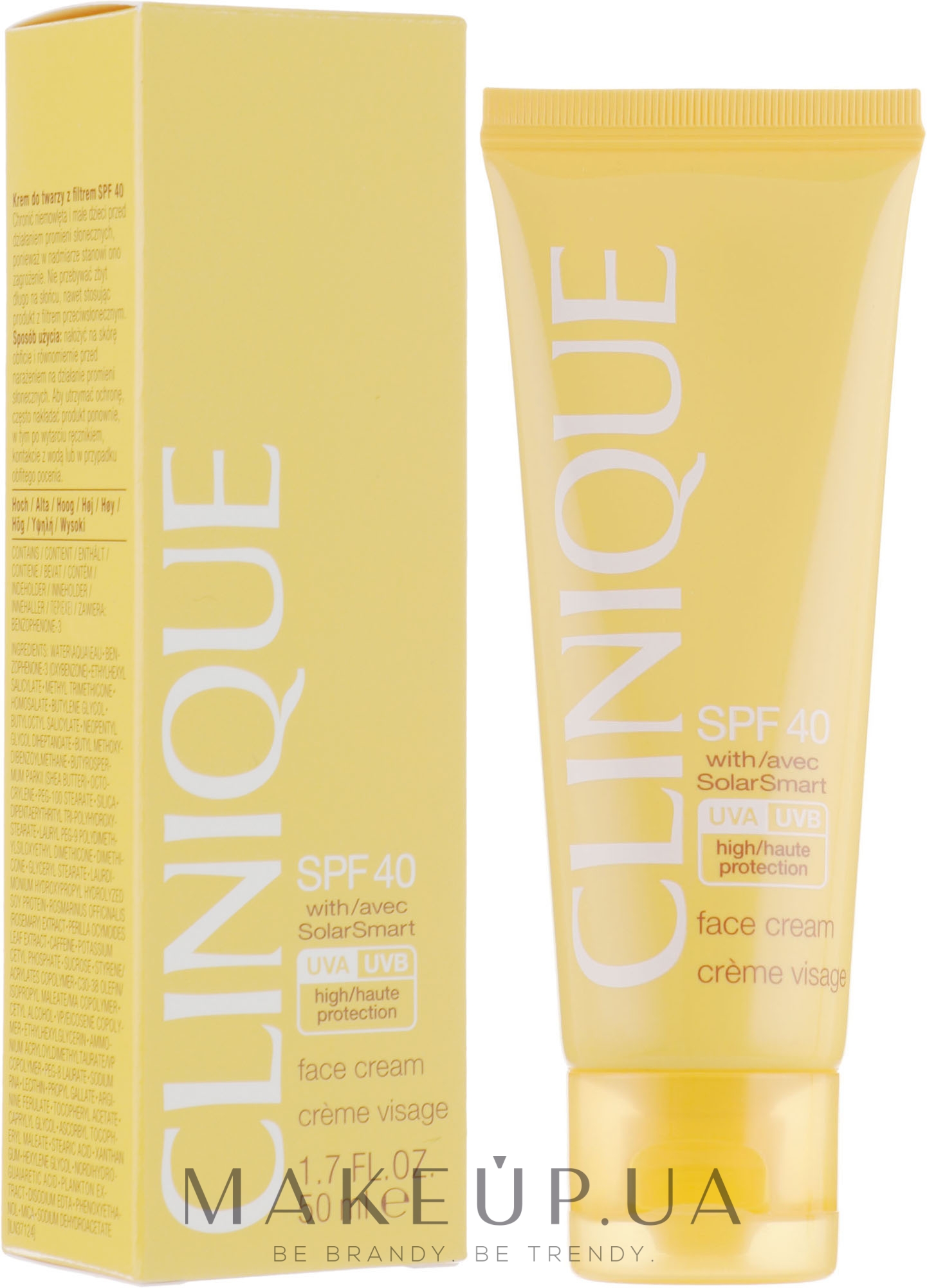 Сонцезахисний крем для обличчя - Clinique Sun Face Cream SPF40 — фото 50ml