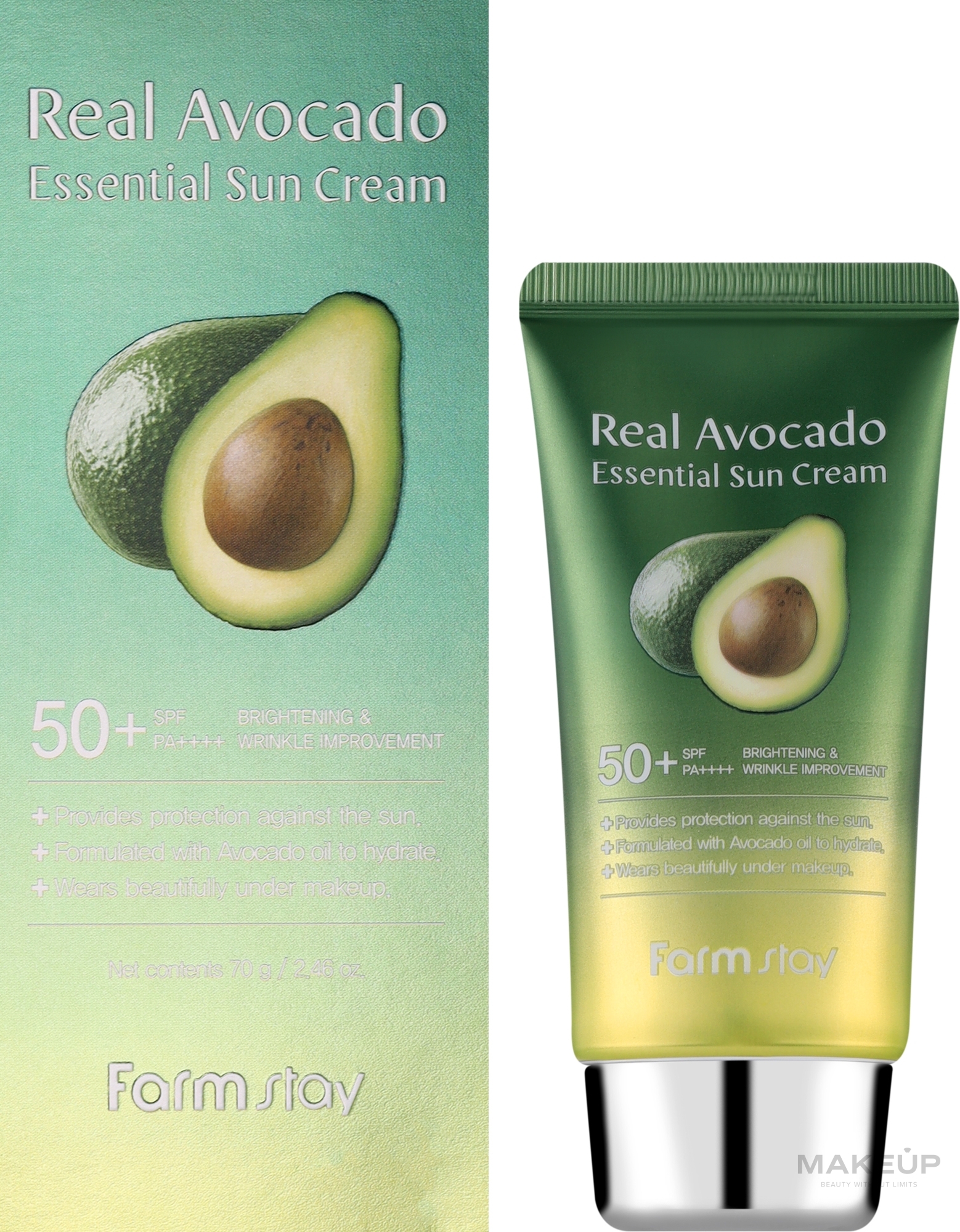 Солнцезащитный крем для лица - FarmStay Essential Sun Cream Real Avocado SPF50+  — фото 70ml