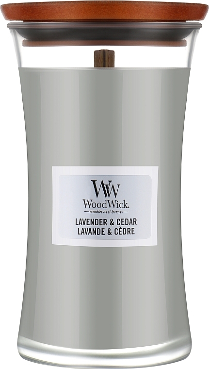 Ароматическая свеча в стакане - WoodWick Lavender and Cedar Candle — фото N2