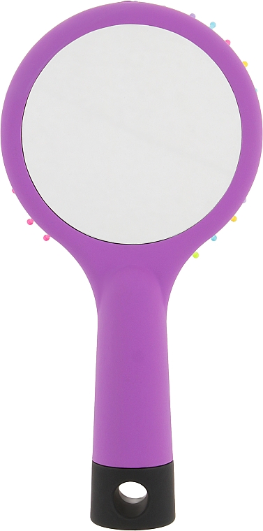 Щітка для волосся з дзеркалом "Дощ", лілова - Perfect Beauty — фото N3