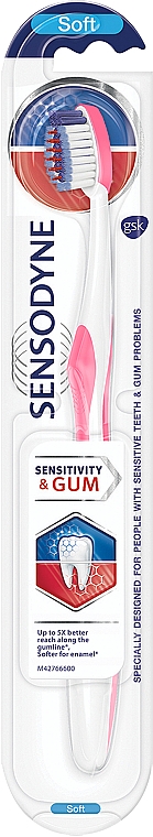 Зубна щітка "Чутливість зубів і захист ясен", рожева - Sensodyne Sensitivity & Gum Soft Toothbrush