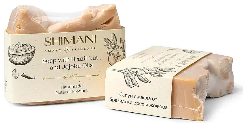 Натуральное мыло ручной работы для тела и рук с маслом бразильского ореха и жожоба - Shimani Smart Skincare Handmade Natural Product — фото N1
