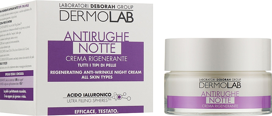 Регенерирующий ночной крем против морщин - Deborah Milano Dermolab Regenerating Anti-Wrinkle Night Cream — фото N2