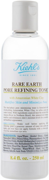 Тоник сужающий поры с амазонской белой глиной - Kiehl's Rare Earth Pore Refining Tonic — фото N1