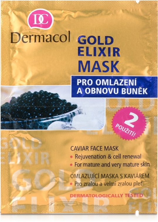 Омолоджувальна маска - Dermacol Gold Elixir Caviar Face Mask — фото N1