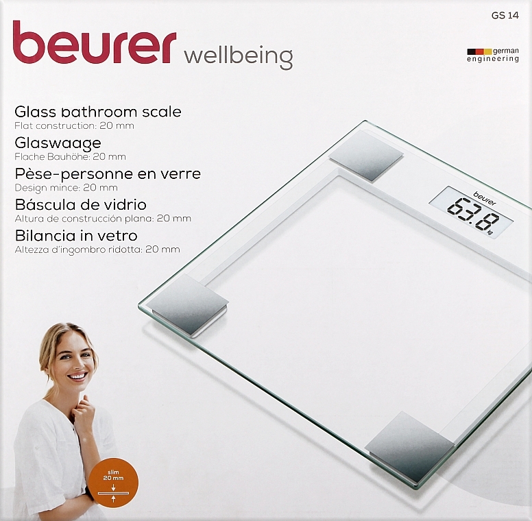 Стеклянные весы GS 14 Transparent - Beurer — фото N1