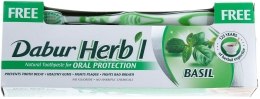 Духи, Парфюмерия, косметика РАСПРОДАЖА Набор "Basil" - Dabur Herb`l (toothbrush/1шт + toothpaste/150g)*