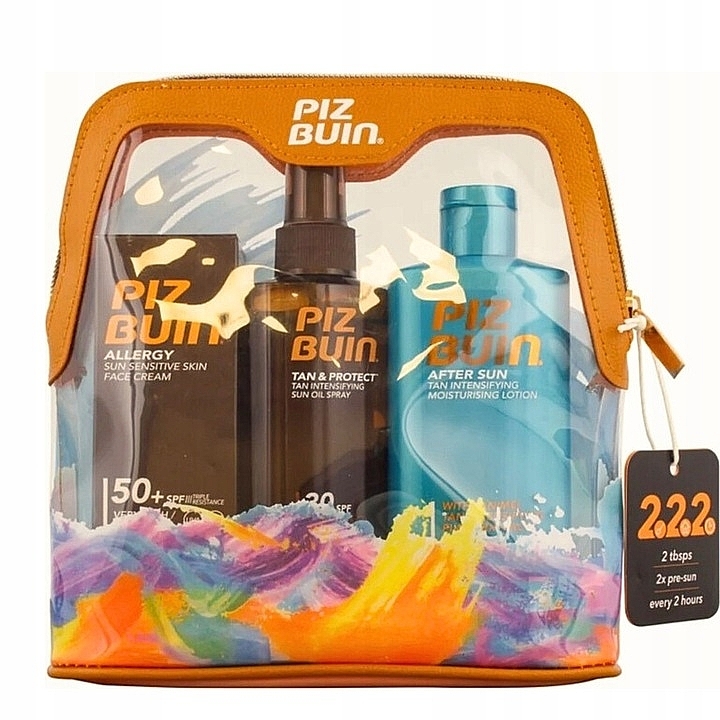 Набор - Piz Buin Travel Bag (f/cr/50ml + b/spr/150ml + b/lot/200ml) — фото N1