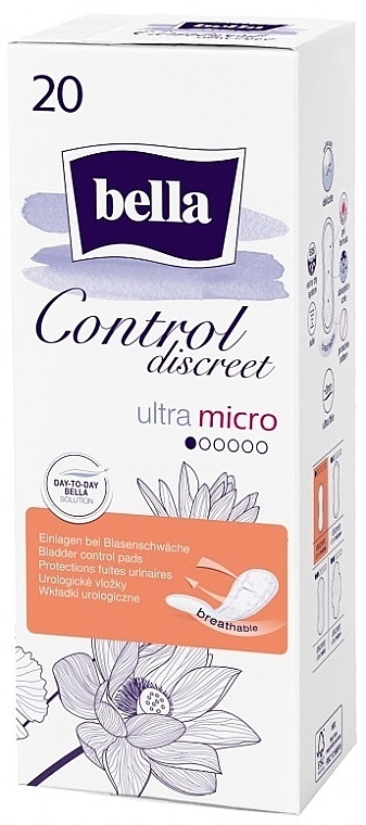 Урологічні прокладки для жінок, 20 шт. - Bella Control Discreet Ultra Micro — фото N1