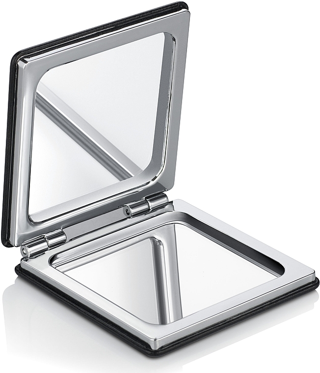 Раскладное карманное зеркало квадратное, черное - MAKEUP — фото N2