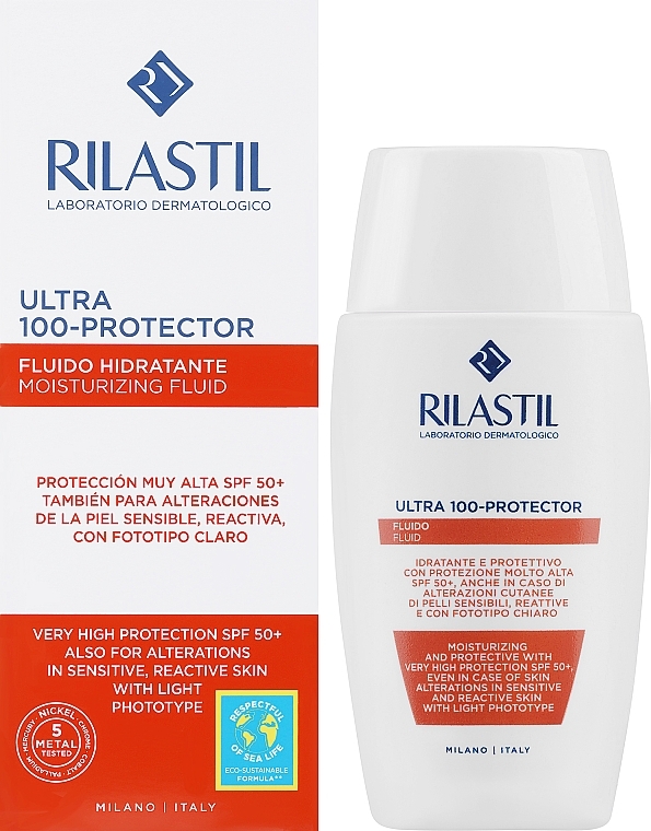 Солнцезащитный флюид для лица и тела - Rilastil Sun System Ultra 100-Protector SPF50+ — фото N4