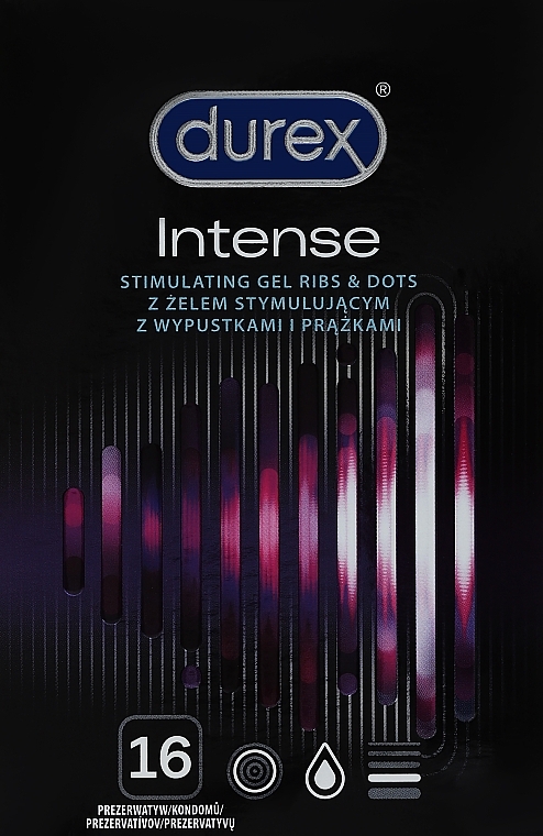 Презервативы рельефные, 16 шт - Durex Intense Orgasmic — фото N1