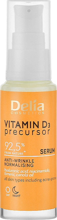 Сироватка від зморщок, із вітаміном D3 - Delia Vitamin D3 Precursor Serum — фото N1