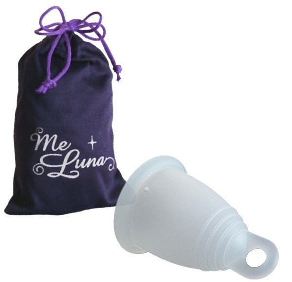 Менструальная чаша с петлей, размер M, прозрачная - MeLuna Sport Shorty Menstrual Cup Ring — фото N1
