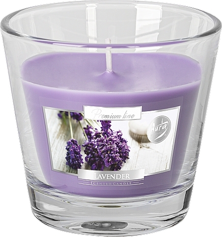 Ароматическая премиум-свеча в стакане "Лаванда" - Bispol Premium Line Scented Candle Lavender — фото N1