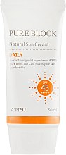 Парфумерія, косметика Сонцезахисний крем для обличчя - A'pieu Pure Block Natural Sun Cream Daily SPF45 PA+++