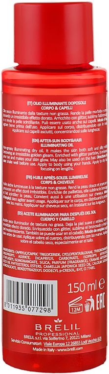 Олія для волосся і тіла після перебування на сонці для ефекту сяйва - Brelil Solaire Oil — фото N2