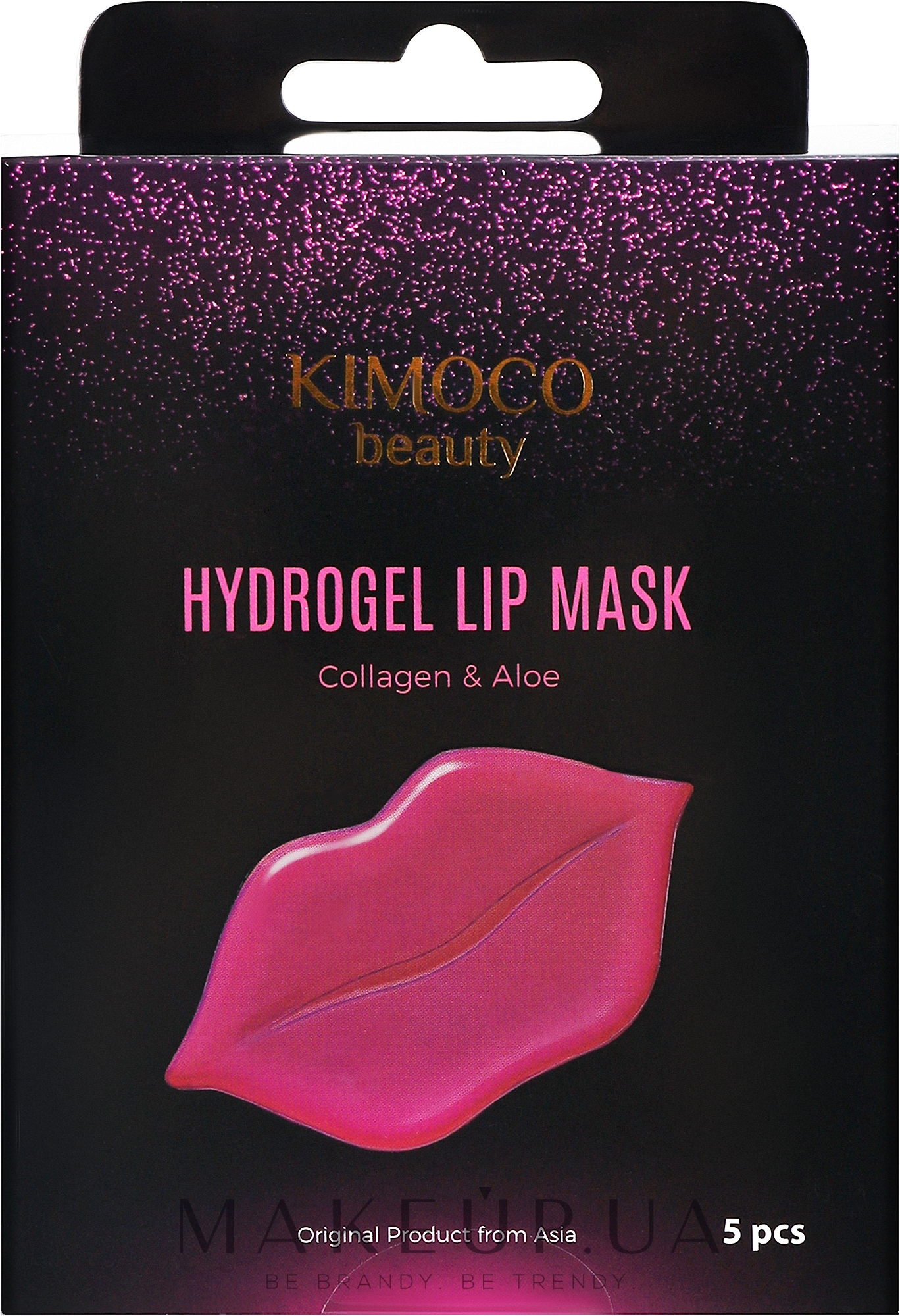 Зволожувальна гідрогелева маска для губ з колагеном та алое - Kimoco Beauty Hydrogel Lip Mask Collagen & Aloe — фото 5шт
