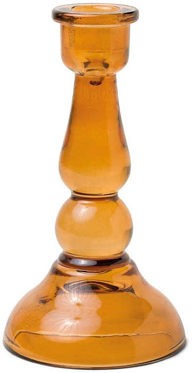 Стеклянный подсвечник - Paddywax Tall Glass Taper Holder Amber — фото N1