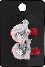 Набор заколок для волос "Санки для Деда Мороза", красные 2 - Lolita Accessories — фото N1
