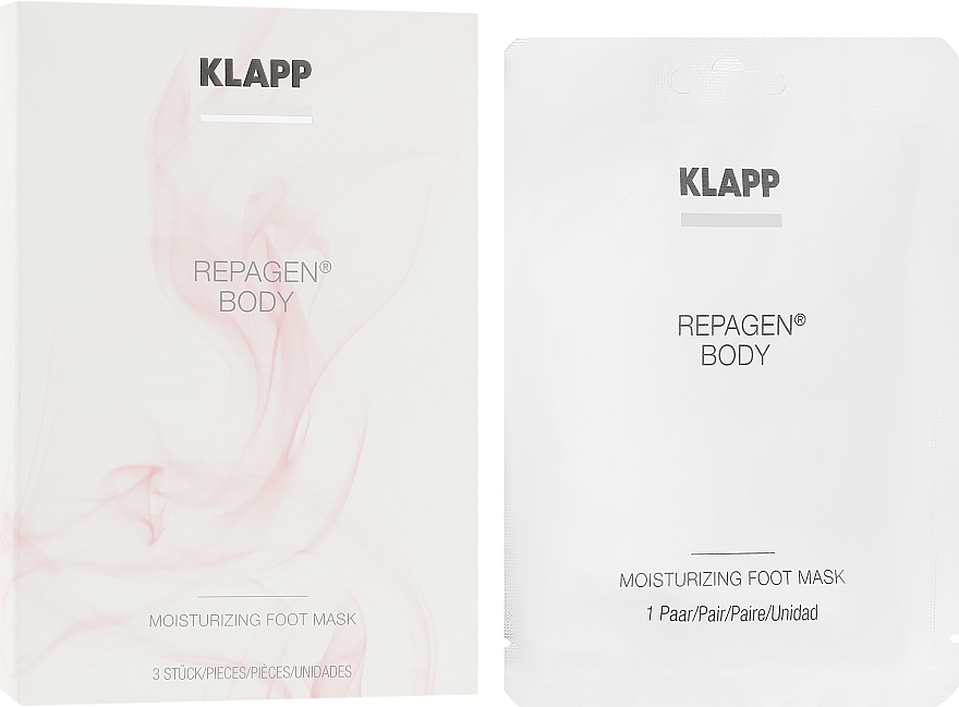 Увлажняющая маска для ступней ног - Klapp Repagen Body Moisturizing Foot Mask (пробник) — фото N2