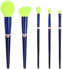 Набор кистей для макияжа 5 шт. - W7 Glow Getter Neon Makeup Brush Set — фото N2