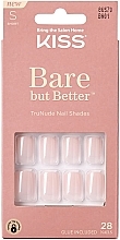 Набір накладних нігтів з клеєм, короткі - Kiss Bare But Better Nails Nudies — фото N1