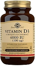 Добавка харчова "Вітамін D3", 100 мкг              - Solgar Vitamin D3 4000 IU — фото N1