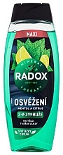 Чоловічий гель для душу 3 в 1 "Освіження" - Radox Refreshment Menthol And Citrus 3-in-1 Shower Gel — фото N2