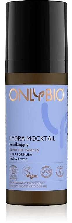 Зволожувальний крем для обличчя з легкою формулою - Only Bio Hydra Mocktail Moisturizing Face Cream Light — фото N1