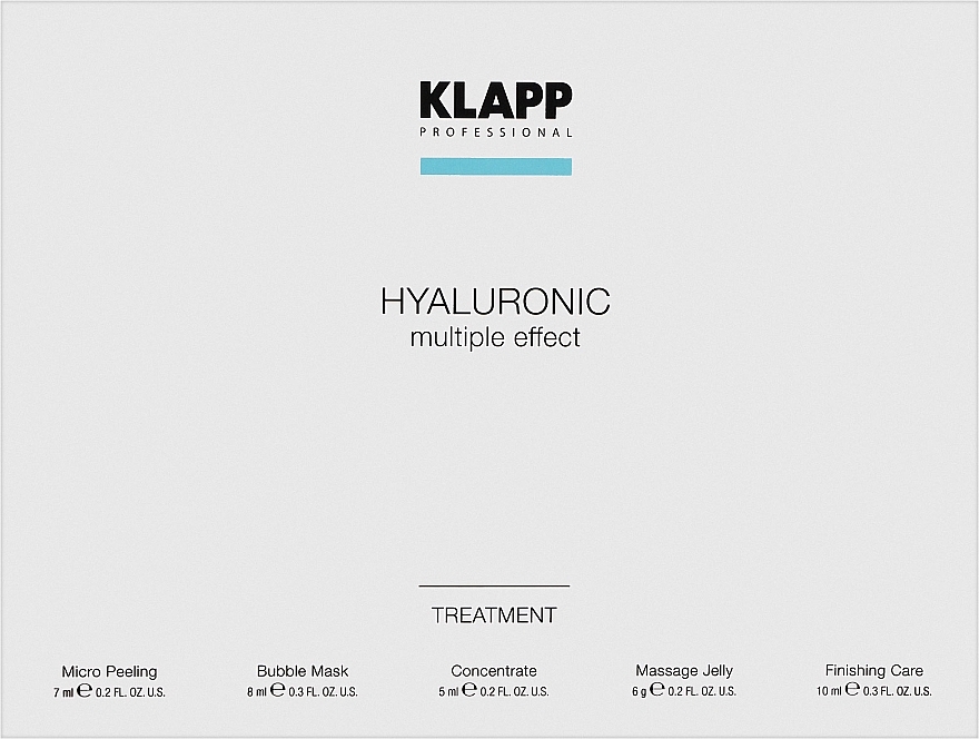 УЦЕНКА Набор - Klapp Hyaluronic Treatment Set (peel/7ml + mask/8ml + jelly/6g + cr/10ml + conc/5ml) * — фото N1