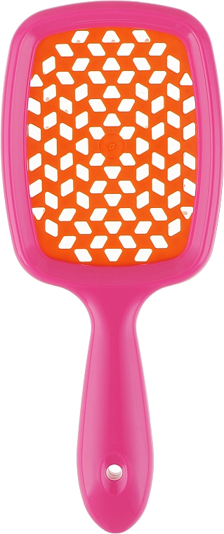 Расческа для волос, розовая с оранжевым - Janeke Superbrush — фото N2