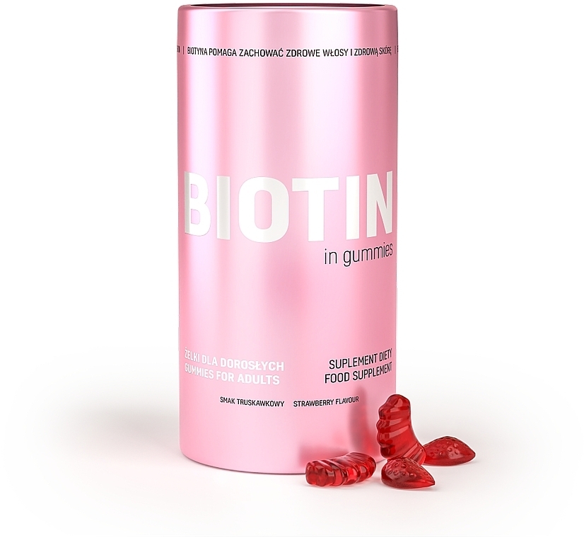 Харчова добавка "Біотин у желе зі смаком полуниці" - Noble Health Biotin Suplement Diety — фото N1
