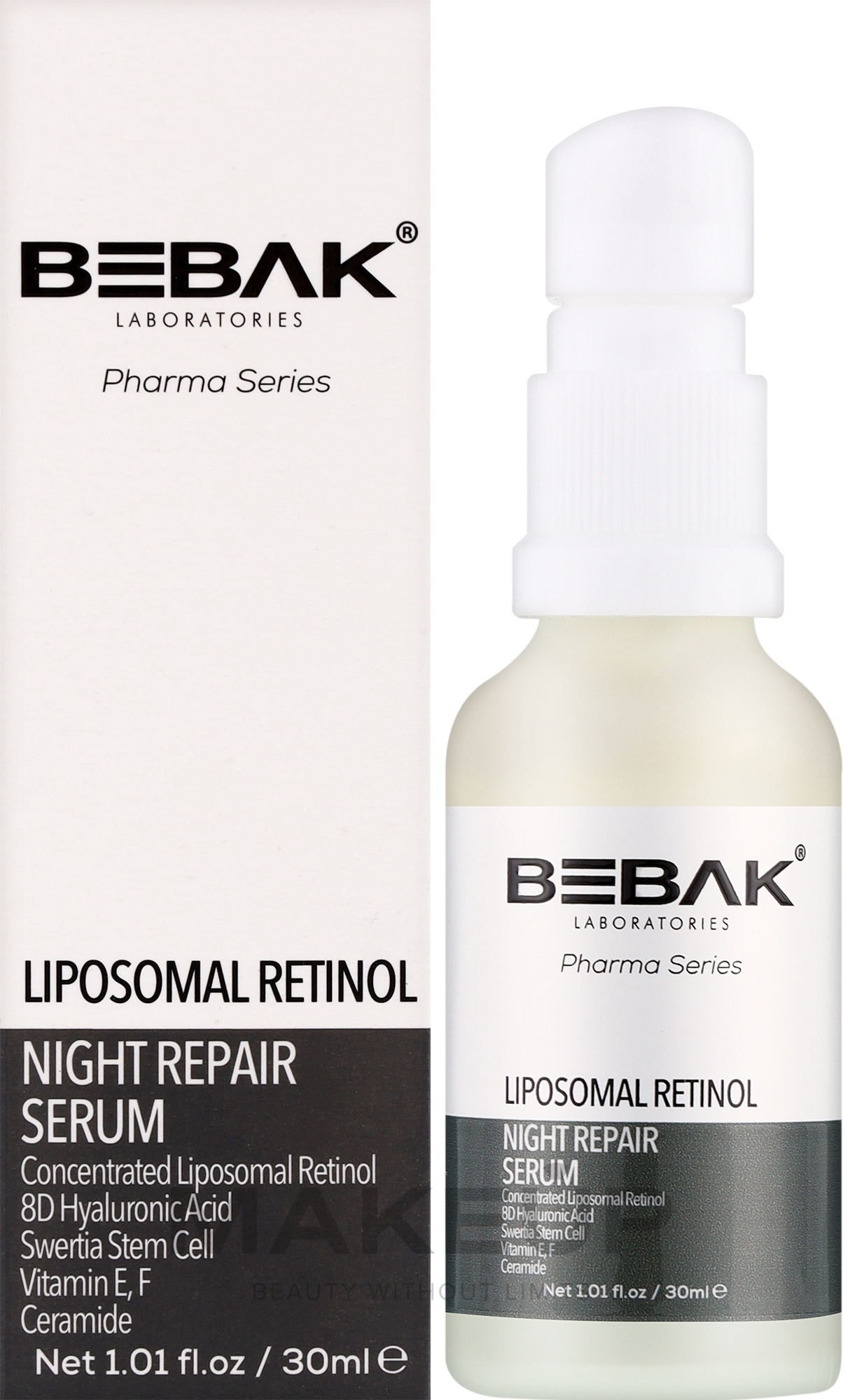 Ночная сыворотка для лица с липосомальным ретинолом - Bebak Night Repair Serum — фото 30ml