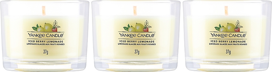 Набор ароматических свечей "Ледяной ягодный лимонад" - Yankee Candle Iced Berry Lemonade (candle/3x37g) — фото N2