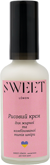 Рисовий крем для жирної й комбінованої шкіри - Sweet Lemon Face Cream — фото N3