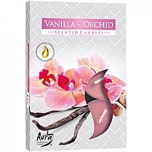 Парфумерія, косметика Набір чайних свічок "Ваніль-орхідея" - Bispol Vanilla-Orchid Scented Candles