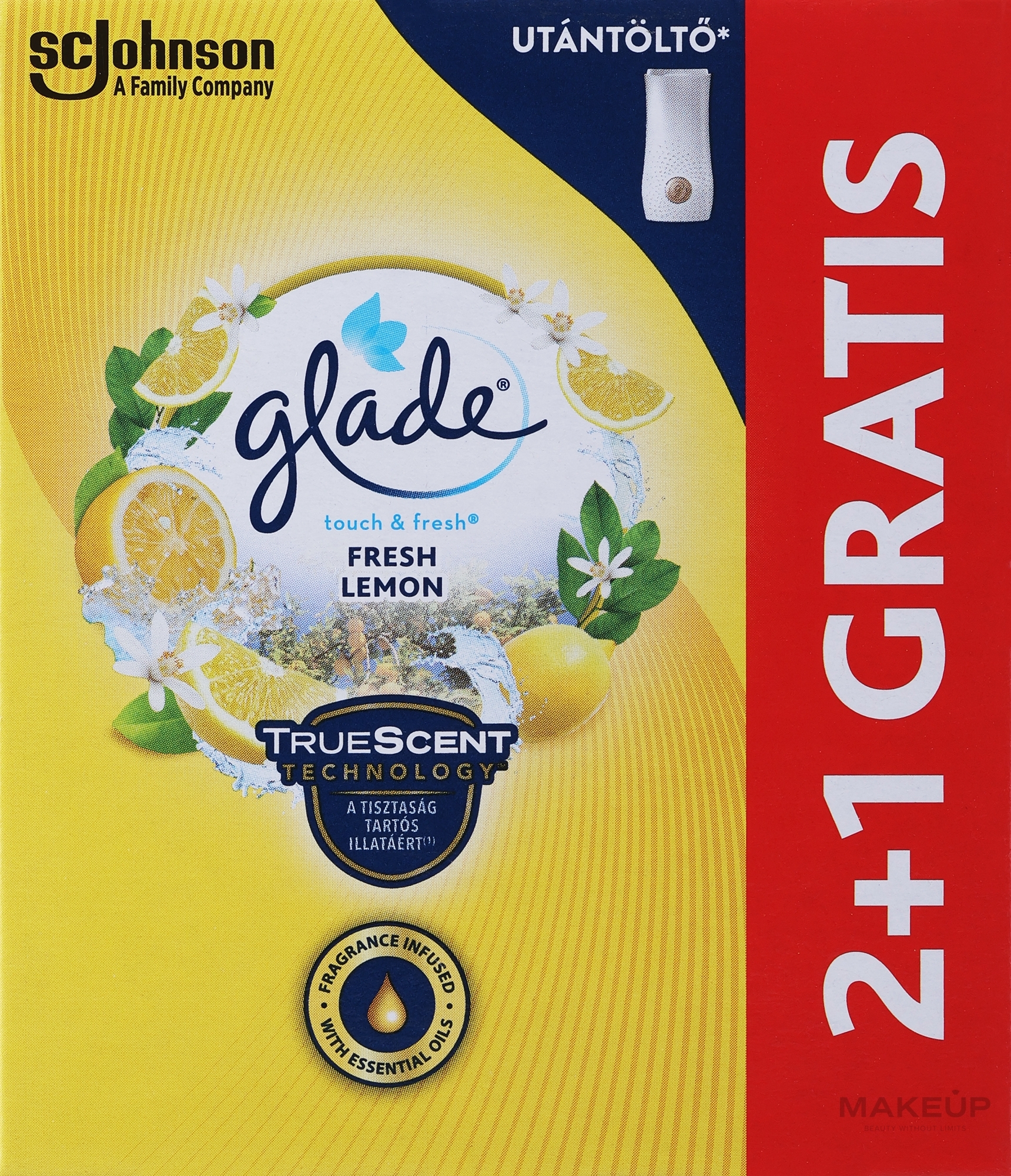 Мини-спрей сменный баллон "Лимон", 3 шт. - Glade Touch & Fresh Fresh Lemon — фото 3x10ml