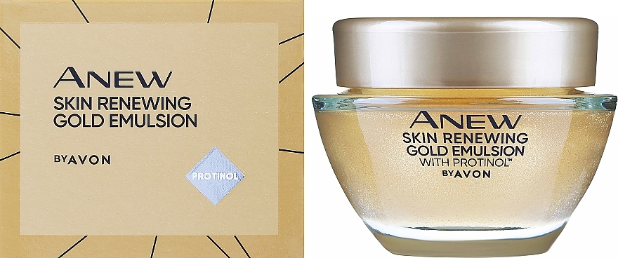 Нічний крем для обличчя - Avon Anew Skin Renewing Gold Emulsion with Protinol — фото N2
